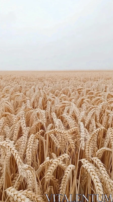 Expansive Wheat Field Landscape AI Image