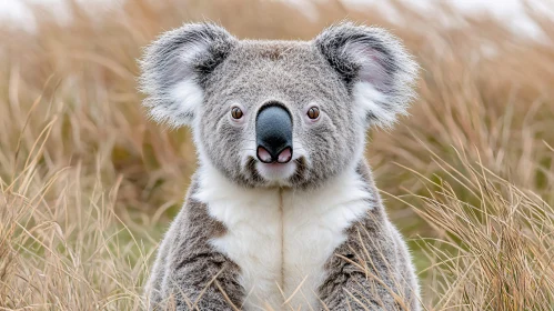 Koala Amidst Grass AI Image