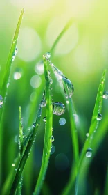 Morning Dew on Grass - Nature Macro Shot