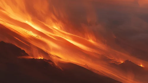 Fiery Terrain with Sweeping Flames