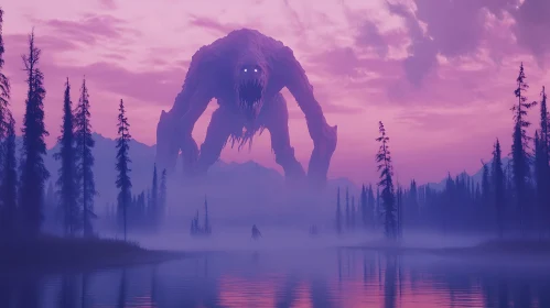 Haunting Twilight Forest with a Giant Monster