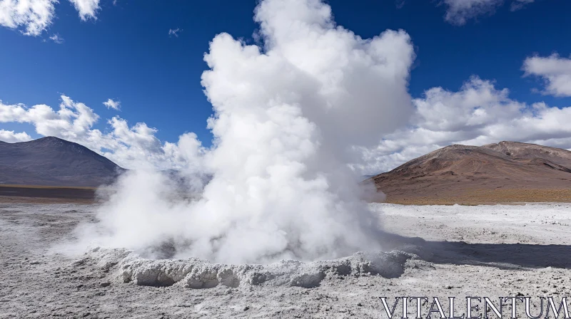 AI ART Breathtaking Geyser in a Mountainous Region