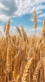 Ripe Wheat Field Against Bright Sky