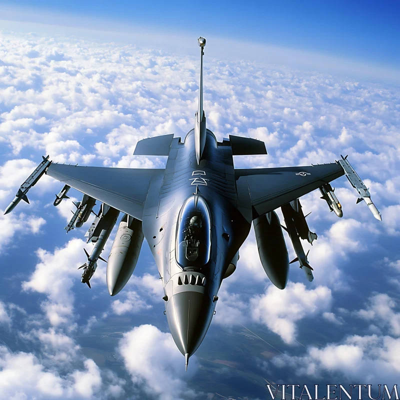 Modern Military Jet in Flight AI Image