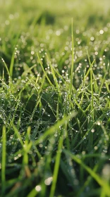 Early Morning Dew Reflections on Grass