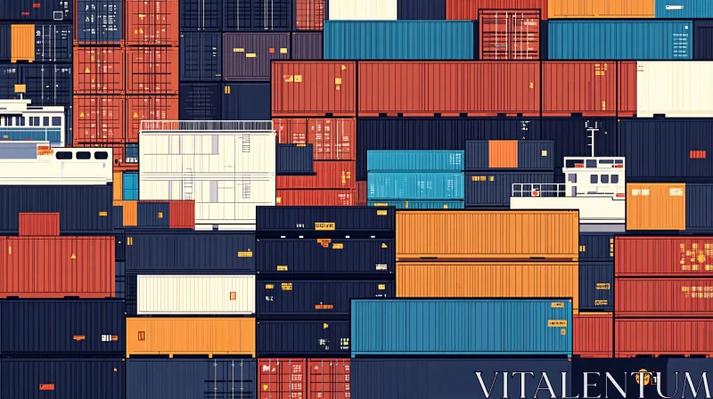 Geometric Patterns in Packed Shipping Containers AI Image