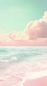 Tranquil Pastel Shoreline with Soft Waves