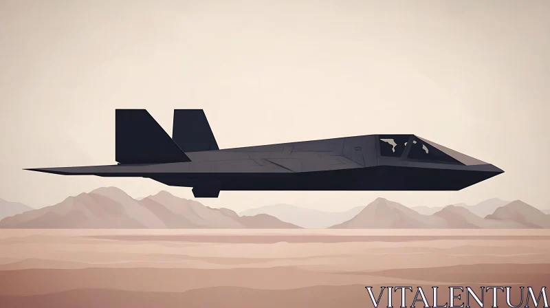 AI ART Stealth Aircraft in Desert