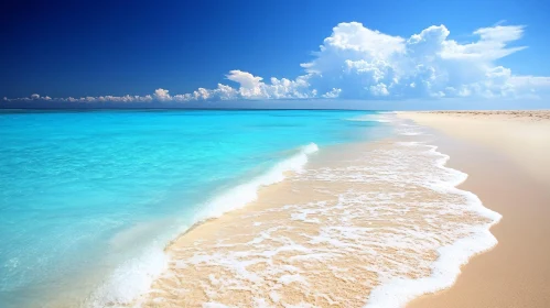 Tranquil Beach Scene with Azure Waters