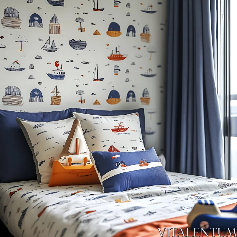 Children's Room Nautical Decor AI Image