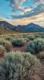 Tranquil Nature Scene with Mountains and Greenery