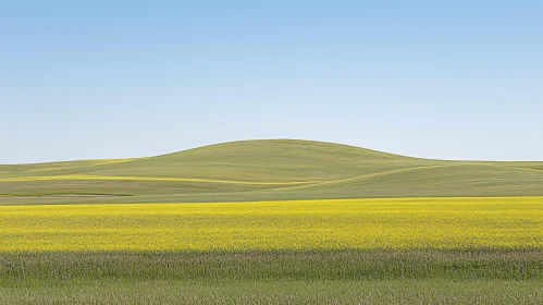 Tranquil Countryside Scene with Rolling Hills