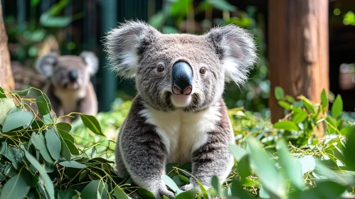 Adorable Koala and Lush Leaves