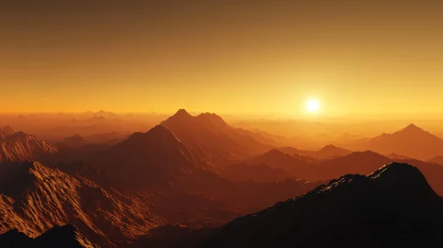 Golden Hour Over Mountains