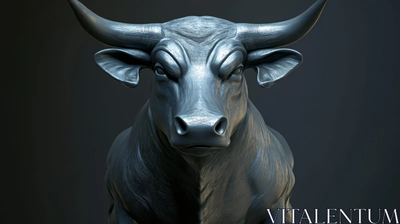 Detailed Metal Bull Artwork AI Image