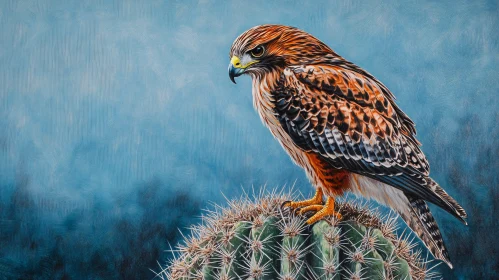 Hawk on Cactus