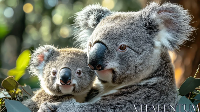 AI ART Koala Family in Nature