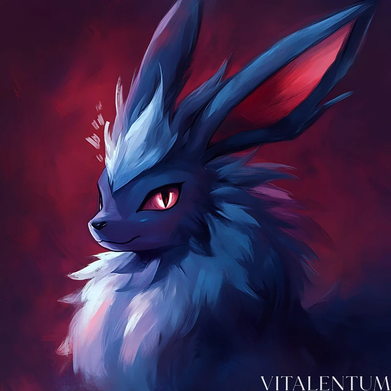 Mystical Blue Creature in Digital Artwork
