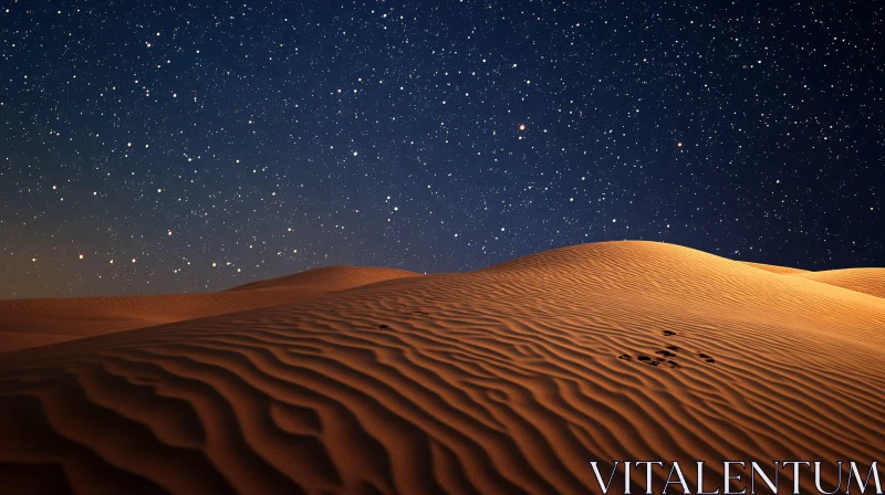 AI ART Starlit Desert Dunes at Night