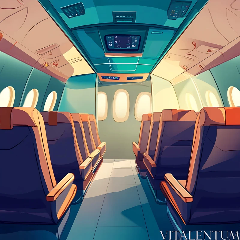 Airplane Cabin Design AI Image