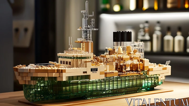 Detailed Lego Model Ship AI Image