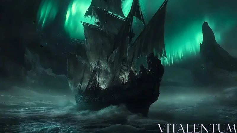 Mystical Night Voyage AI Image