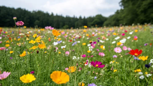 Colorful Wildflowers in a Summer Meadow