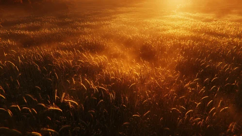 Warm Sunlit Wheat Field