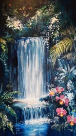 Tropical Waterfall Oasis