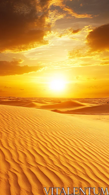 Serene Desert Landscape at Dawn AI Image