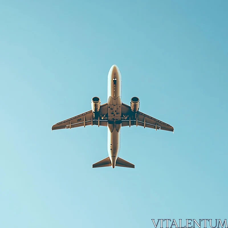 Aircraft In Flight - Detailed Undercarriage View AI Image