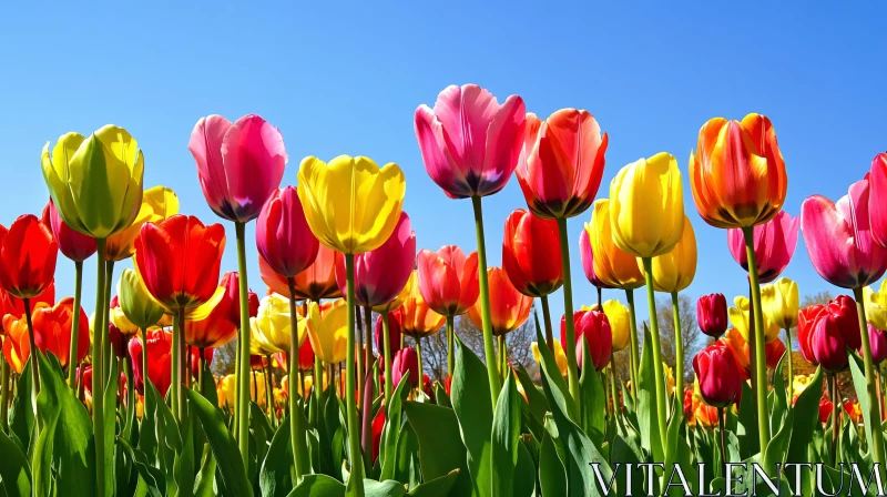 AI ART Colorful Tulip Field in Springtime