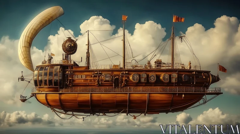 Fantasy Steampunk Airship AI Image