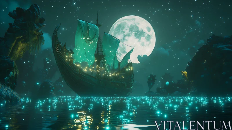 Ethereal Night Voyage AI Image