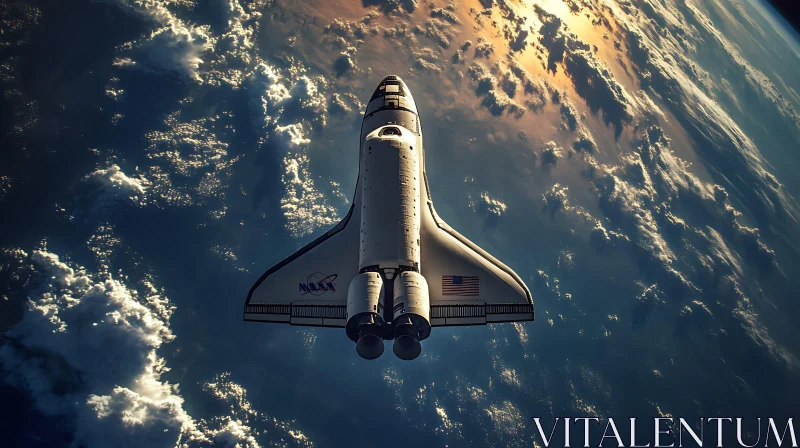 NASA Space Shuttle in Earth's Orbit AI Image