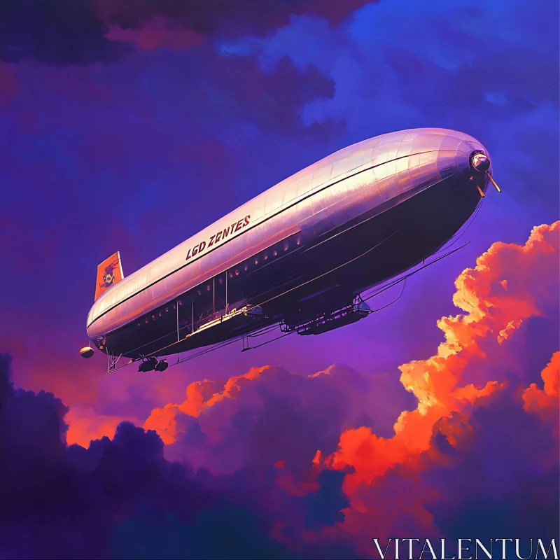 Airship LCD ZONTES at Sunset AI Image