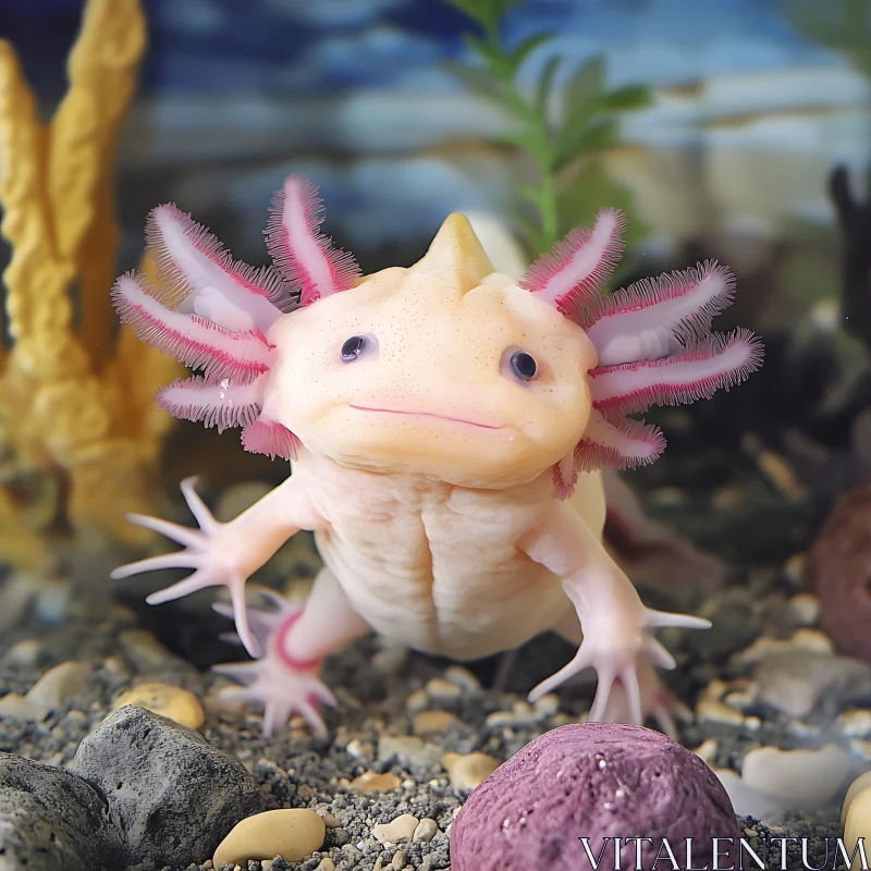 Axolotl in Aquatic Habitat AI Image