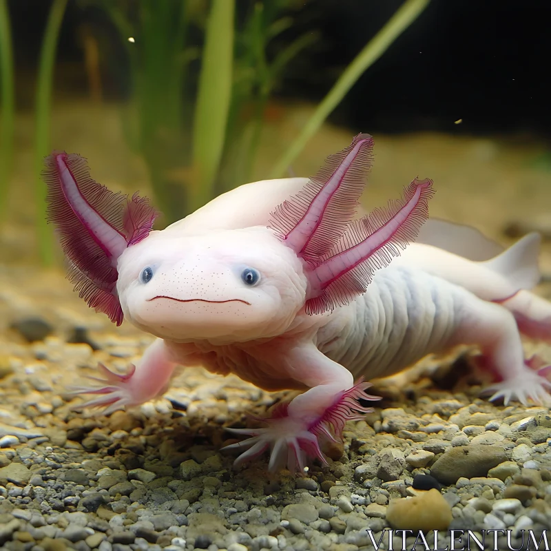 Axolotl in Water AI Image