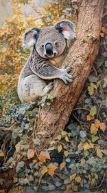 Serene Koala amidst Leaves