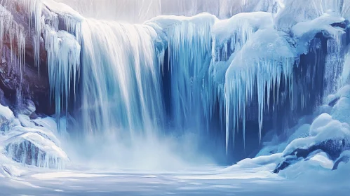 Stunning Winter Waterfall with Icicles