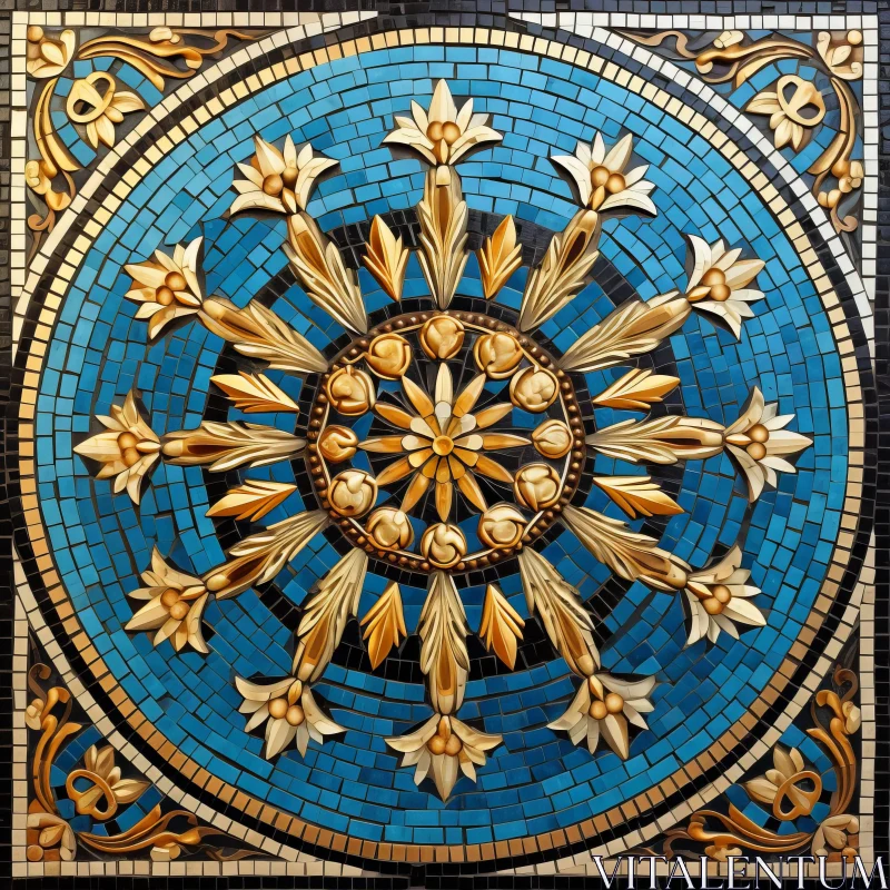 Exquisite Craftsmanship in Neoclassicist Mosaic Art AI Image
