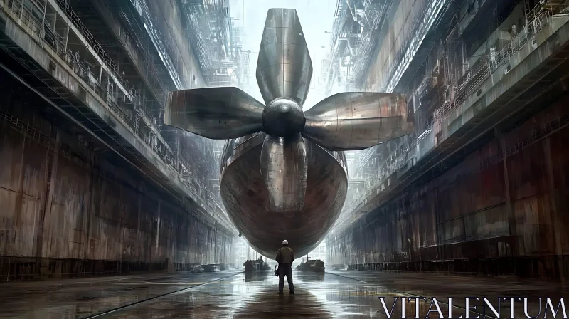 Titanic Vessel in a Shipyard AI Image