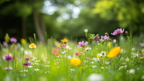 Colorful Blossoms in a Tranquil Field