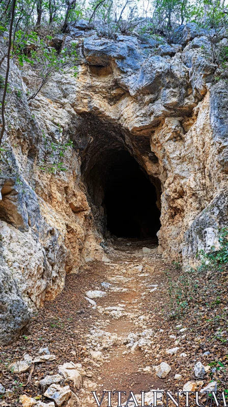 AI ART Enigmatic Rocky Cave Entrance