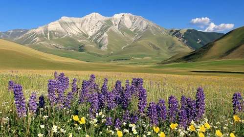 Wildflower Meadow and Mountain View