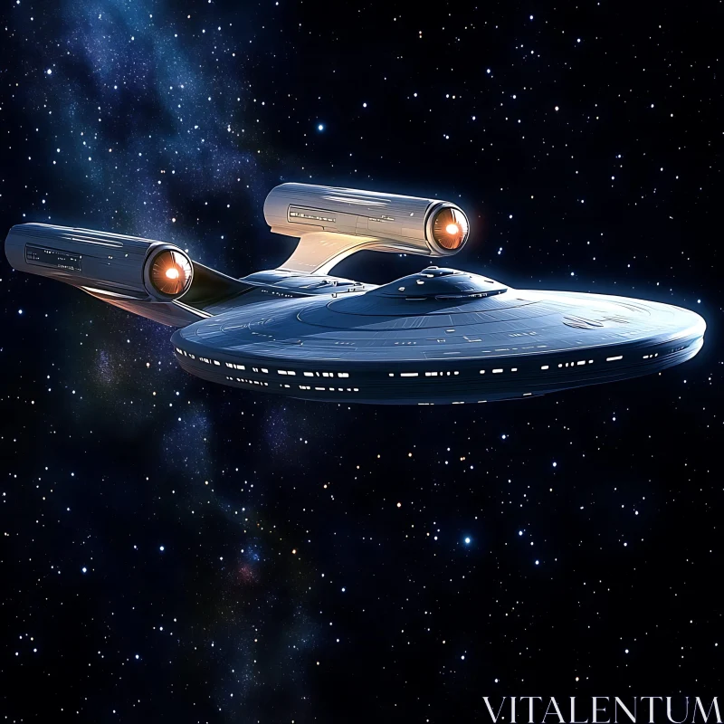 Starship in Interstellar Space AI Image