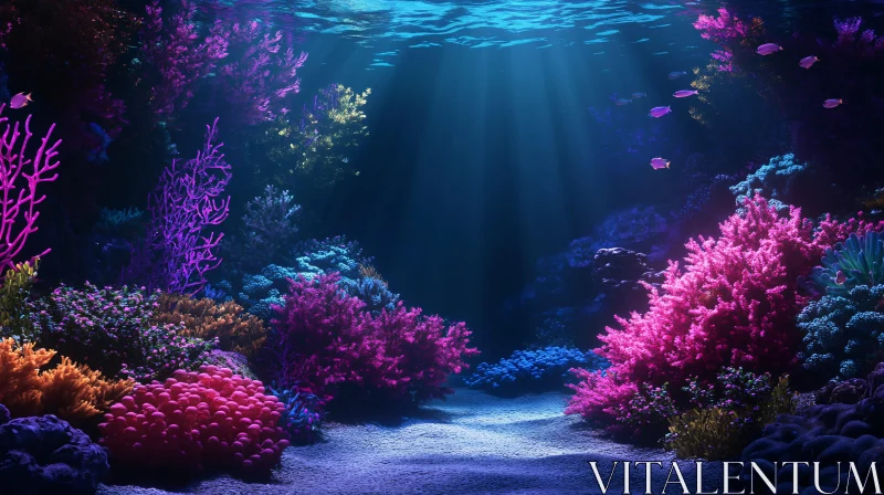 AI ART Underwater Coral Reef with Colorful Marine Life