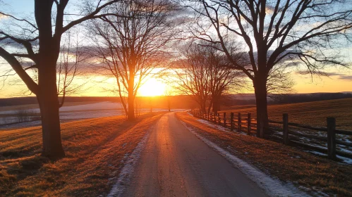 Country Road at Sunset