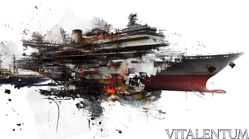 AI ART Intricate Abstract Ship Composition