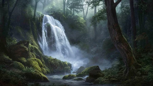 Ethereal Forest Waterfall